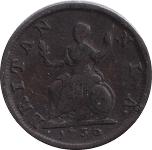1736 FARTHING ( VF ) - FARTHING - Cambridgeshire Coins