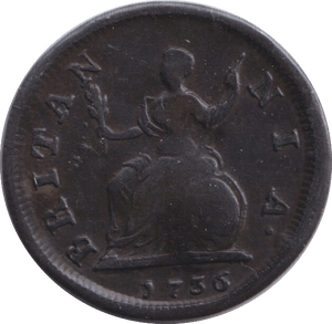 1736 FARTHING ( VF ) - FARTHING - Cambridgeshire Coins