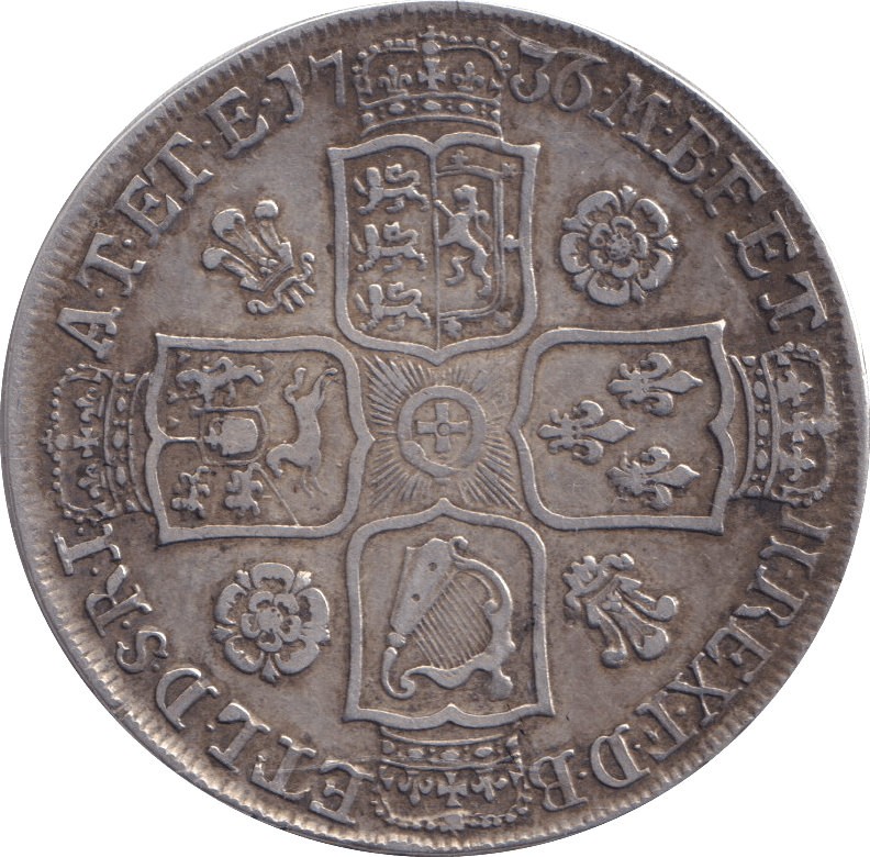 1736 HALFCROWN ( GVF ) - HALFCROWN - Cambridgeshire Coins