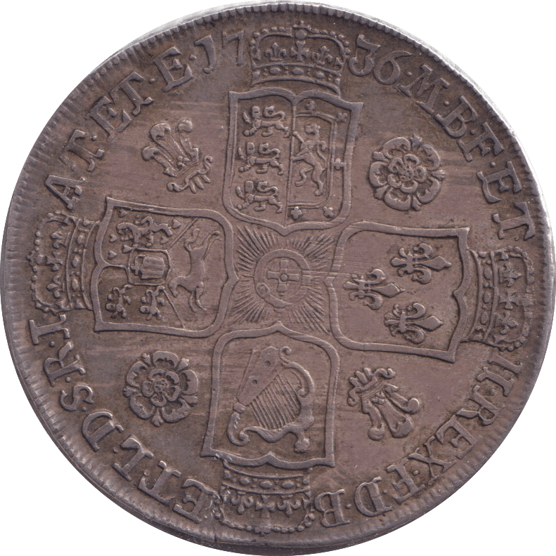 1736 HALFCROWN ( GVF ) - HALFCROWN - Cambridgeshire Coins