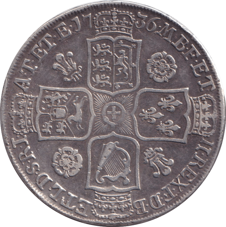 1736 HALFCROWN ( VF ) - HALFCROWN - Cambridgeshire Coins