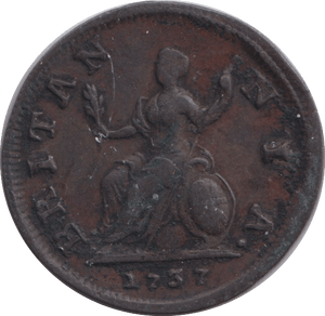 1737 FARTHING ( VF ) - FARTHING - Cambridgeshire Coins