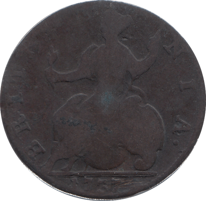 1737 HALFPENNY ( FINE ) - HALFPENNY - Cambridgeshire Coins