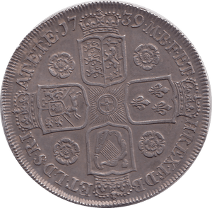 1739 CROWN ( GVF ) - CROWN - Cambridgeshire Coins
