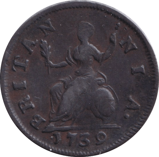 1739 FARTHING ( GVF ) - FARTHING - Cambridgeshire Coins