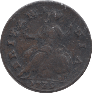 1739 GEORGE II HALFPENNY TOKEN ( VF ) - HALFPENNY TOKEN - Cambridgeshire Coins