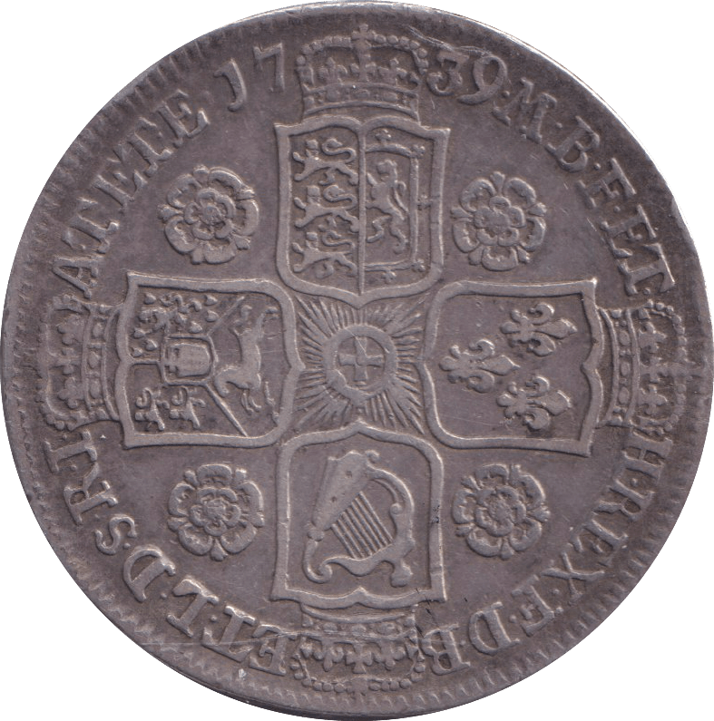 1739 HALFCROWN ( GVF ) - HALFCROWN - Cambridgeshire Coins