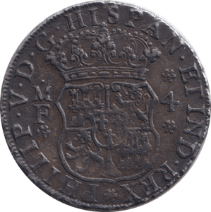 1742 SILVER 4 REALES MEXICO SPANISH COLONY - SILVER WORLD COINS - Cambridgeshire Coins