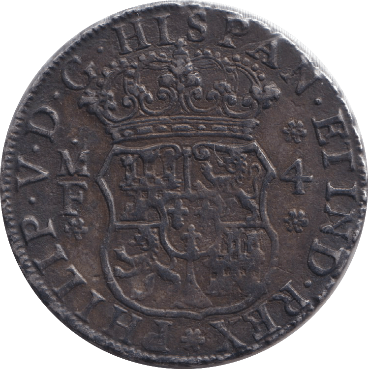 1742 SILVER 4 REALES MEXICO SPANISH COLONY - SILVER WORLD COINS - Cambridgeshire Coins