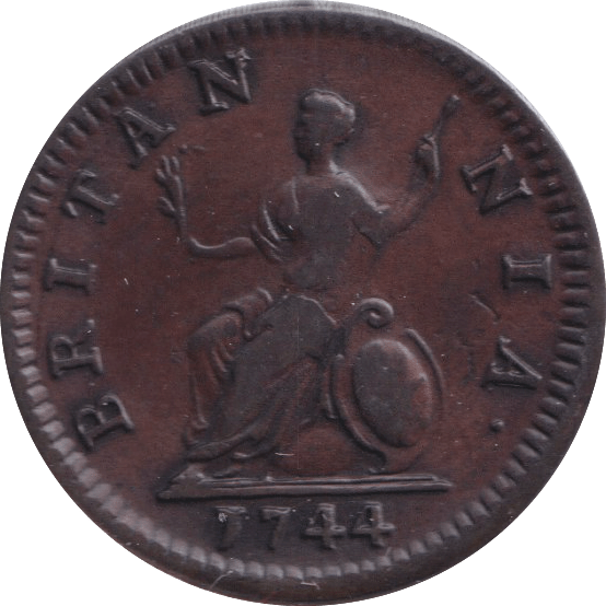 1744 FARTHING ( EF ) - FARTHING - Cambridgeshire Coins