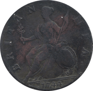 1744 HALFPENNY (GOOD FINE ) - HALFPENNY - Cambridgeshire Coins