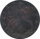 1744 HALFPENNY (GOOD FINE ) - HALFPENNY - Cambridgeshire Coins