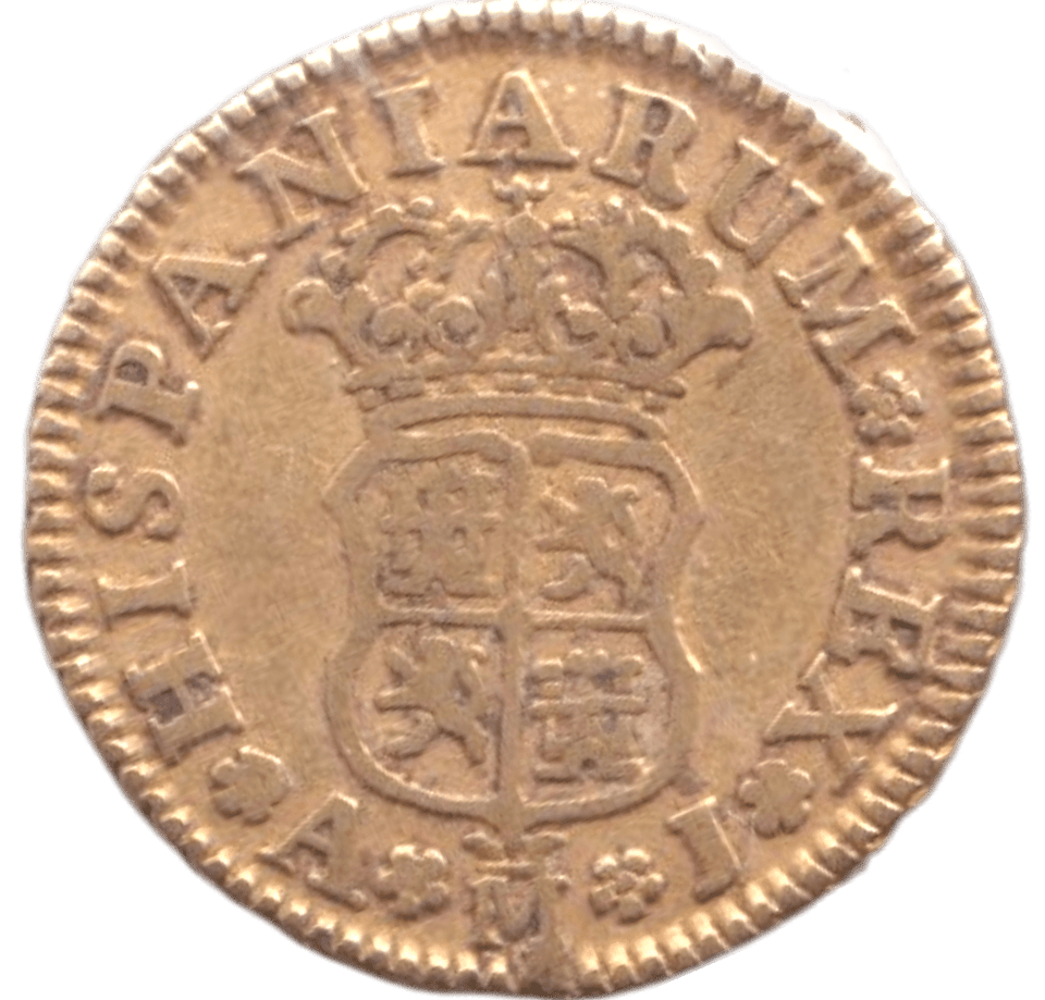 1745 GOLD HALF ESCUDO SPAIN MADRID MINT - GOLD WORLD COINS - Cambridgeshire Coins
