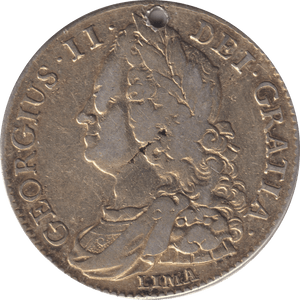 1745 HALFCROWN ( GF ) HOLED - HALFCROWN - Cambridgeshire Coins