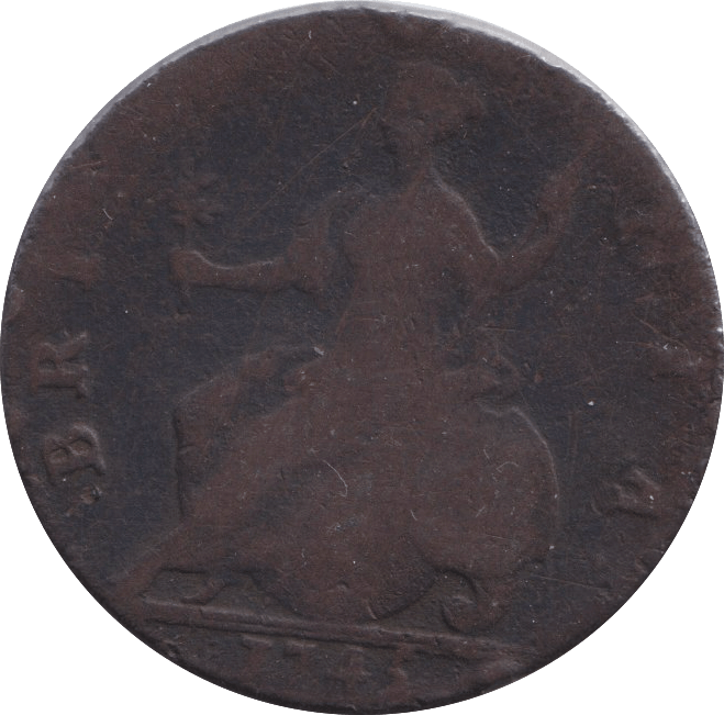 1745 HALFPENNY ( FINE ) - HALFPENNY - Cambridgeshire Coins