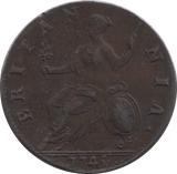 1745 HALFPENNY ( GVF ) - Halfpenny - Cambridgeshire Coins