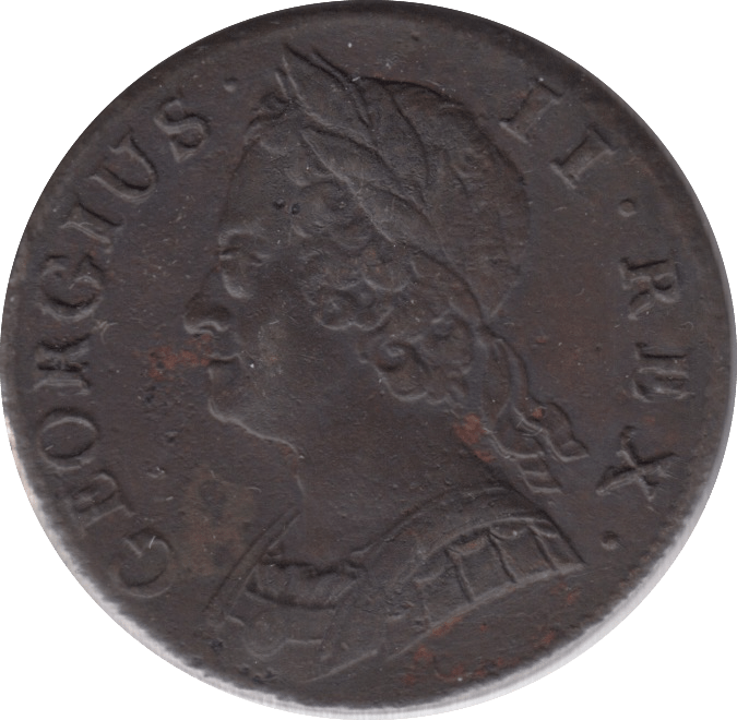 1745 HALFPENNY ( GVF ) - Halfpenny - Cambridgeshire Coins