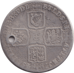 1745 SHILLING ( FINE ) HOLED - SHILLING - Cambridgeshire Coins
