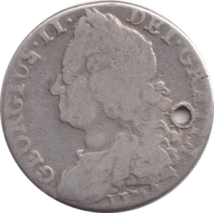 1745 SHILLING ( FINE ) HOLED - SHILLING - Cambridgeshire Coins