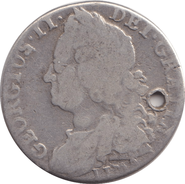 1745 SHILLING ( FINE ) HOLED - SHILLING - Cambridgeshire Coins