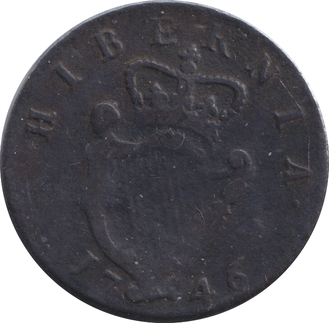 1746 HIBERNIA HALFPENNY IRELAND - WORLD COINS - Cambridgeshire Coins