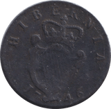 1746 HIBERNIA HALFPENNY IRELAND - WORLD COINS - Cambridgeshire Coins