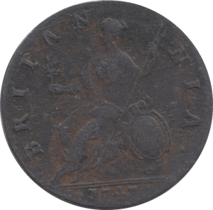 1747 HALFPENNY ( FINE ) - HALFPENNY - Cambridgeshire Coins
