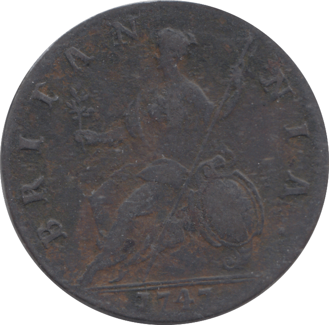 1747 HALFPENNY ( FINE ) - HALFPENNY - Cambridgeshire Coins