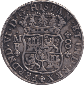 1747 SILVER 8 REALES MEXICO SPANISH COLONY - SILVER WORLD COINS - Cambridgeshire Coins