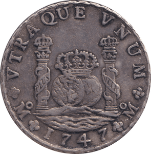 1747 SILVER 8 REALES MEXICO SPANISH COLONY - SILVER WORLD COINS - Cambridgeshire Coins