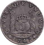 1747 SILVER 8 REALES MEXICO SPANISH COLONY - SILVER WORLD COINS - Cambridgeshire Coins
