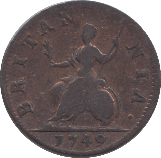 1749 FARTHING ( F ) - FARTHING - Cambridgeshire Coins