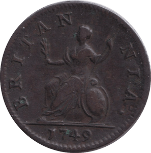 1749 FARTHING ( GVF ) - FARTHING - Cambridgeshire Coins