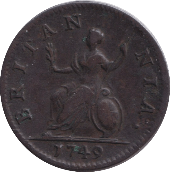 1749 FARTHING ( GVF ) - FARTHING - Cambridgeshire Coins
