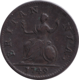 1749 FARTHING ( GVF ) - FARTHING - Cambridgeshire Coins