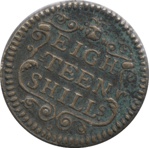 1750 BRITISH 18 SHILLINGS SCALE WEIGHT - COUNTER WEIGHTS - Cambridgeshire Coins