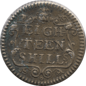1750 BRITISH 18 SHILLINGS SCALE WEIGHT - COUNTER WEIGHTS - Cambridgeshire Coins