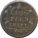 1750 BRITISH 18 SHILLINGS SCALE WEIGHT - COUNTER WEIGHTS - Cambridgeshire Coins