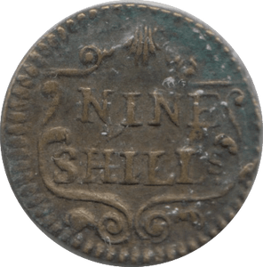 1750 BRITISH 9 SHILLINGS SCALE WEIGHT - COUNTER WEIGHTS - Cambridgeshire Coins
