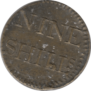 1750 BRITISH 9 SHILLINGS SCALE WEIGHT - COUNTER WEIGHTS - Cambridgeshire Coins
