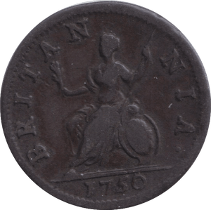 1750 FARTHING ( FINE ) - FARTHING - Cambridgeshire Coins