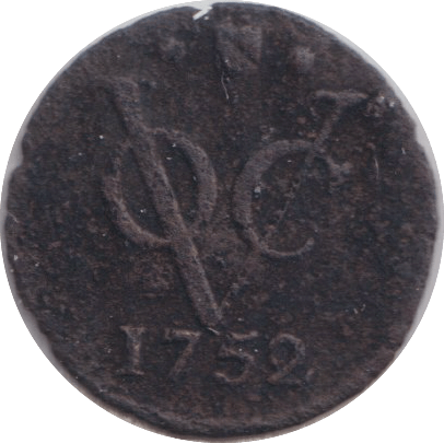 1752 ONE DUIL DUTCH EAST INDIES - WORLD COINS - Cambridgeshire Coins