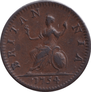 1754 FARTHING ( EF ) - FARTHING - Cambridgeshire Coins