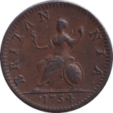 1754 FARTHING ( EF ) - FARTHING - Cambridgeshire Coins