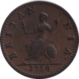 1754 FARTHING ( EF ) - FARTHING - Cambridgeshire Coins