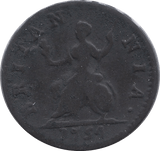 1754 FARTHING ( FAIR ) - Farthing - Cambridgeshire Coins