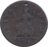 1754 FARTHING ( FAIR ) - Farthing - Cambridgeshire Coins