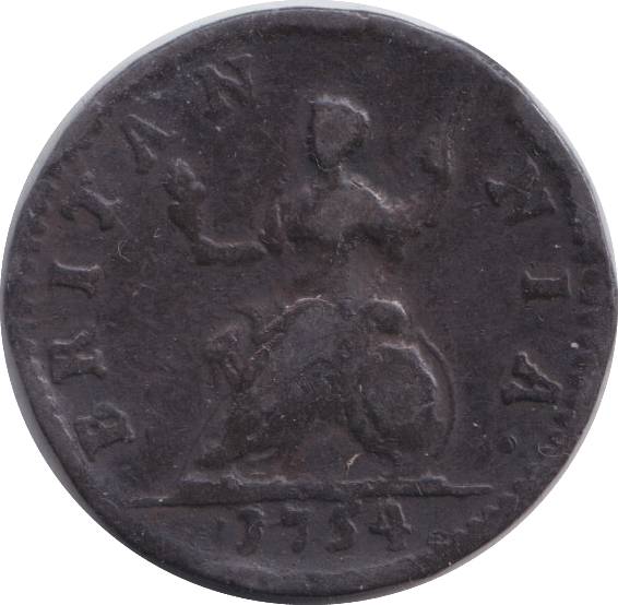 1754 FARTHING ( FINE ) 5 - FARTHING - Cambridgeshire Coins