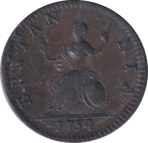 1754 FARTHING ( GVF ) - FARTHING - Cambridgeshire Coins