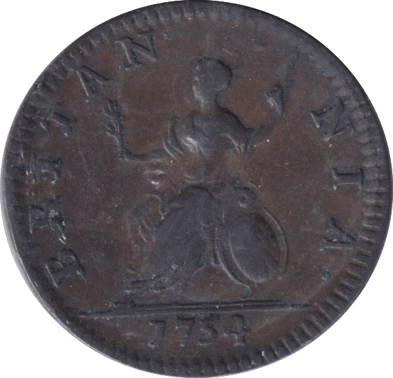 1754 FARTHING ( GVF ) - FARTHING - Cambridgeshire Coins